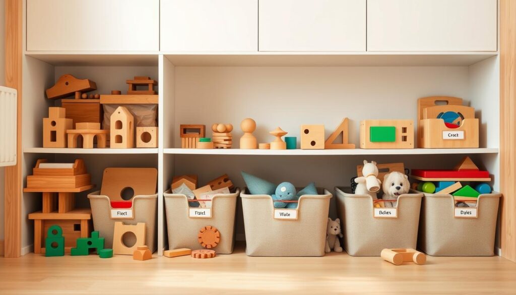 armazenamento de brinquedos educativos